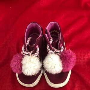Cat and Jack Rose/Maroon high-top Sneakers